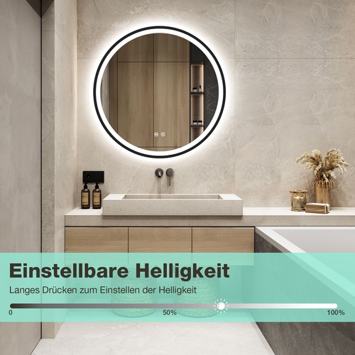 Runder led bad spiegel - led, mit