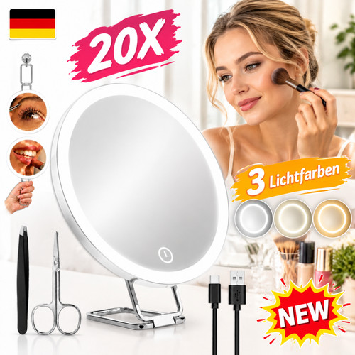 Schminkspiegel beleuchtet 20x - schminkspiegel,
